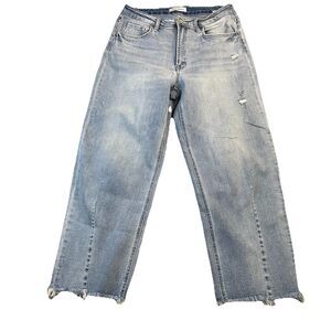 Flying Monkey High Rise Barrel Jeans Womens Size 30 Blue Stretch Denim